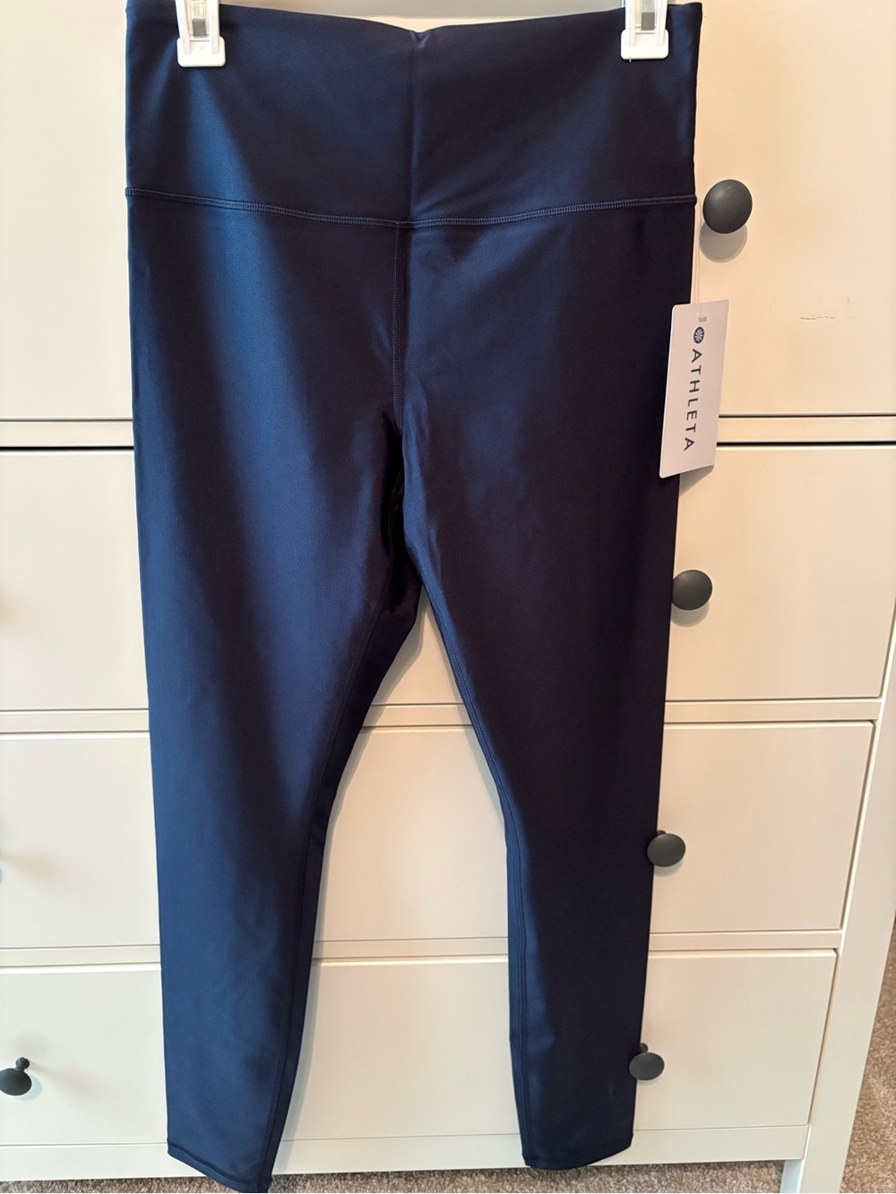 Athleta Elation Sheen Navy Tight M NWT - Picture 2 of 4